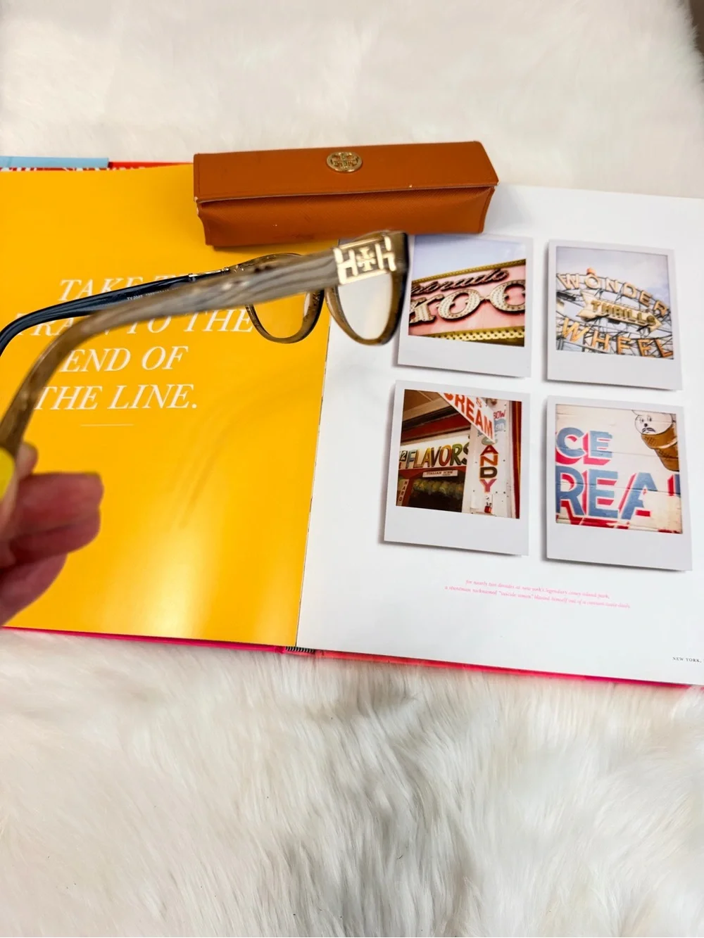 Tory Burch Cat-Eye Glasses in Brown with Cream Temples